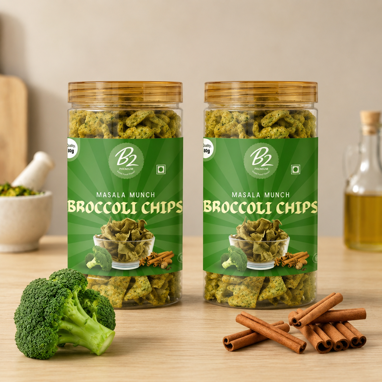 B2 Premium Healthy Snack Broccoli Chips